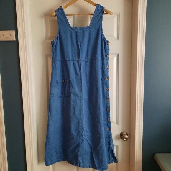 J.G. Hook Dresses & Skirts - Vintage 90s J.G. Hook Midi Dress Womens Large Blue Denim Pinafore Jumper Modest
